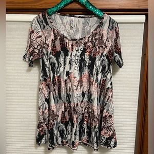 Lularoe perfect tee Xxs black & white tie dye whimsy goth